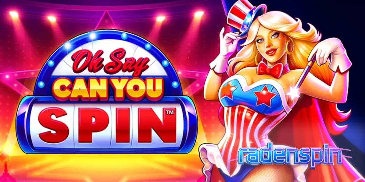 Tampilan visual slot Oh Say Can You Spin dengan tema patriotik dan elemen kabaret.